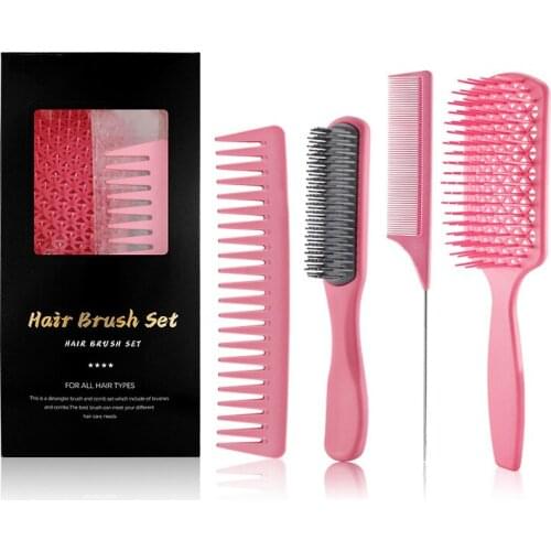 Detangling Hair Hrush Hair Comb Set Detangler Hairbrush for Curly Hair Barber Accessories Hair Care Styling Tools