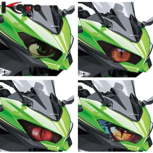 For kawasaki ninja 250 ninja 400 NINJA 250 400 Motorcycle Accessries 3D Front Fairing Headlight Sticker Guard Head light Sticker