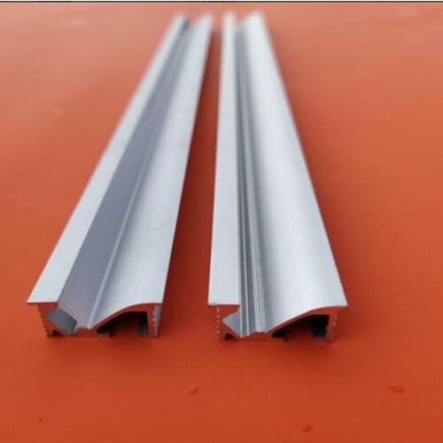 Free shipping 2m/pcs 50m/lot wall mounted aluminum led profile trimless with plastic end caps
