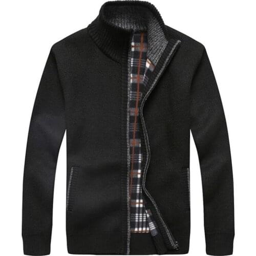 New Mens Sweaters Autumn Winter Warm Cashmere Wool Zipper Cardigan Sweaters Man Casual Knitted Sweater coat Man