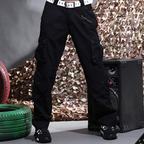 New Fashion Style Hip Hop Loose Pants Black Jeans Baggy Cargo Pants For Women Men