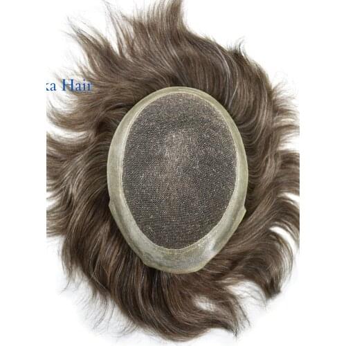 Mens Toupee French Lace Remy Virgin Hair System Replacement Poly Hairpiece Wig Black Real Human Hair Australia(LYY