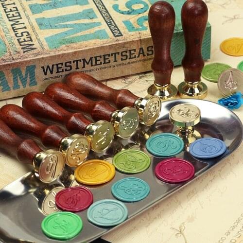 2021shool Stationery Store Papeleria Seal Korean Alphabet Seal Seal Solid Copper Head + Beech Wood Handle Stamp