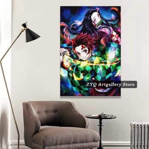 Anime Demon Slayer Poster Artwork Ornaments Decorative Canvas Wall Art Living Room Posters Bedroom Painting