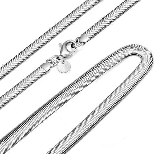 Hot 6MM silver plated Wide Snake Chain Lobster Clasps necklaces Jewelry Findings 16"18"20"22"24" Wholesale Price