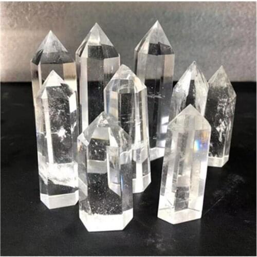 Clear Smelt Crystal Wand Point Natural Stones For Home Decoration