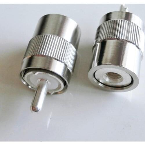 Connector Socket PL259 SO239 UHF Male solder Cup For LMR195 RG58 RG142 RG223 RG400 Cable Brass silver Plated RF Coaxial Adapter