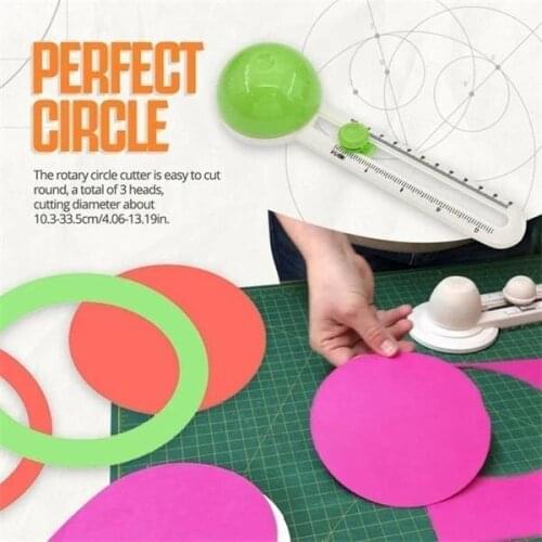 Perfect Circle Shape Cutter Circular Paper Cutter DIY Paper-Cutting Knife Patchwork Compass Circle Scrapbook Crafts Sewing Tools