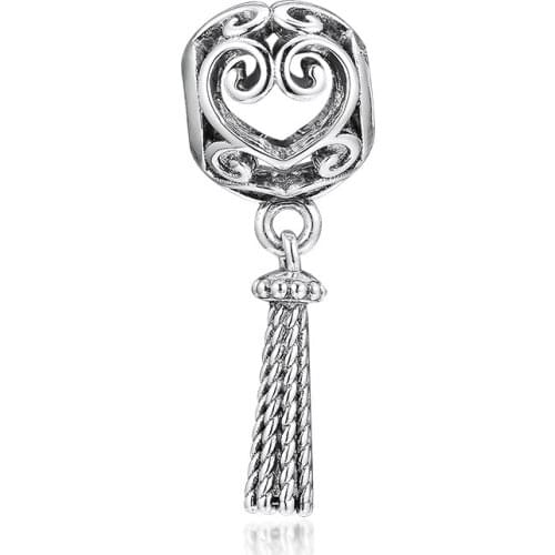 CKK Fits Pandora Bracelets 925 Sterling Silver Enchanted Heart Tassel Charm Beads for Jewelry Making Women Accessories Berloque