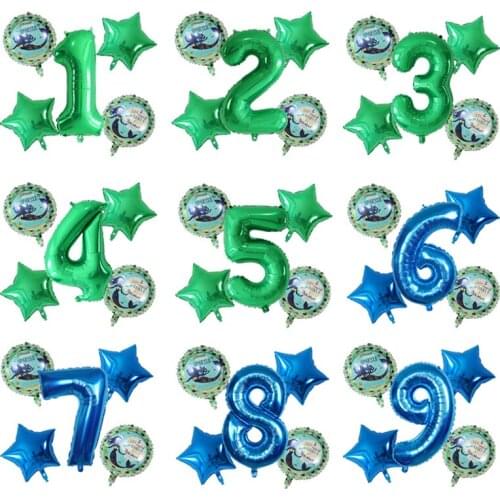 5pcs Mermaid Party Balloons 30inch Number Foil Balloon Kids Birthday Party Decoration Supplies Baby Shower Decor Helium Globos