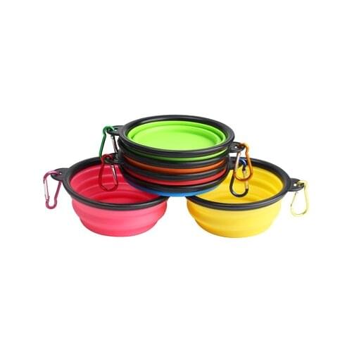 1PC Foldable Silicone Bowl for Pet Candy-Colored Outdoor Travel Portable Nursing Pitcher Pet Dog Bowl