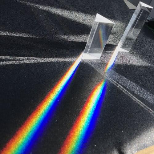 Triangular Prism BK7 Optical Prisms Glass Physics Teaching Refracted Light Spectrum Rainbow Science Experiment Toys