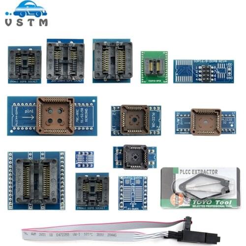 With IC Extractor 13pcs/set Universal adapter scoket for programmer VS4800 TL866 TL866A TL866cs TOP3000