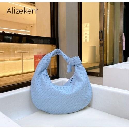 Large Capacity Woven Bag Ladies Knot Handle PU Leather Handbags 2021 Designer Casual Big Soft Tote Hobo Bags for Women