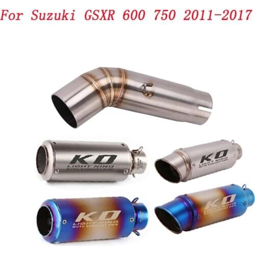 Escape Motorcycle Exhaust Mid Link Pipe And 51mm Muffler Stainless Steel Exhaust System For Suzuki GSXR 600 750 2011-2017