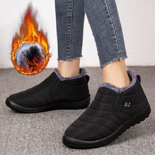Women Snow Boots 2021 Solid Plush Insole Winter Boots Antiskid Bottom Waterproof Women Boots Ladies Shoes Woman Keep Warm Boots