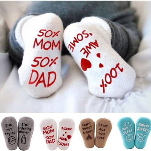 1 Pairs Baby Letter Print Socks Toddler Baby Kids Cotton Cartoon Letter Socks Baby Girls Boys Winter Socks Soft Носки Детские