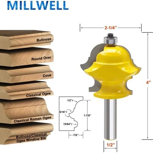 1PCS-1/2 Inch shank Free shipping 12.7mm*57.15mm woodworking router bit,solid carbide end mill,wood milling cutter,window cutter