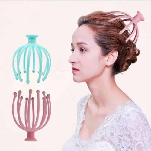 1Pcs Head Massager Neck Massage Octopus Scalp Stress Relax Spa Healing Alloy Health Care Tool Body Head Massage Beauty Tool