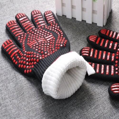 1 piece Heat resistant gloves 500/800 degree barbecue oven high temperature Non-slip gloves insulation anti-scalding Microwave