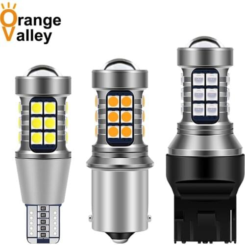 100Pcs BA15S 1156 P21W 7440 T15 W16W LED 27 SMD 3030 Car LED Auto DRL Turn Signal Light Reversing lamp