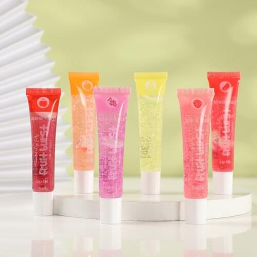 12Pcs/lot Fruit Vitamin Lip Gloss Cute Natural Moisturizing Kids Girls Lips Balm Lip Oil Kawaii Moisturizing Lips Care