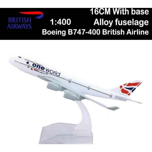16CM 1:400 Boeing B747-400 Model British Airways Airlines W Base Airbus Metal Alloy Aircraft Plane Airliner Display Souvenirs