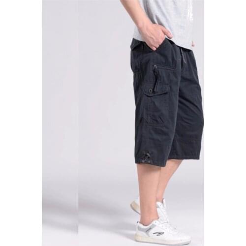 2020 Mens Cargo Shorts Combat Plus Big Size Capris 4XL 5XL 6XL 7XL Man Long Army Green Baggy Short Male Army Green Dark Green