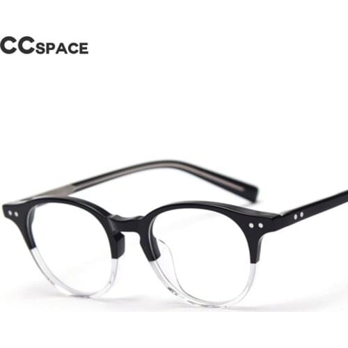 49855 Vintage Round Acetate Optical Glasses Frames Men Women Fashion Rivet Computer Eyeglasses