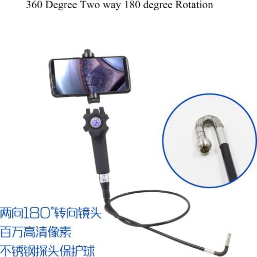 5.5mm Two Way Articulate 180 Degree Rotating Camera Mobile Direct Use 720p Endoscope Camera