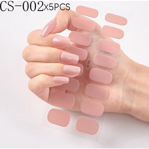 5 Sheet Pure Color Glitter Nail Art Stickers Predesigned Hot Sale Waterproof Nail Wraps Adhesive 3D Nail Decal Wholesale Retail