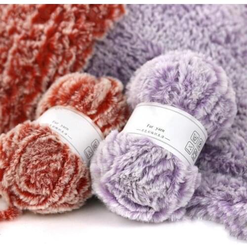 50G/lot 100% Polyester Long Plush Feather Yarn Fancy Yarn for Hand Knitting Overcoat Scarf Hats Thick Warm Yarn for Winter AQ381