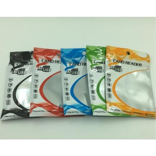 500pcs zipper plastic package bag ,USB multi-function SD rs-MMC TF Micro card reader Memory card poly opp retail Packaging bags