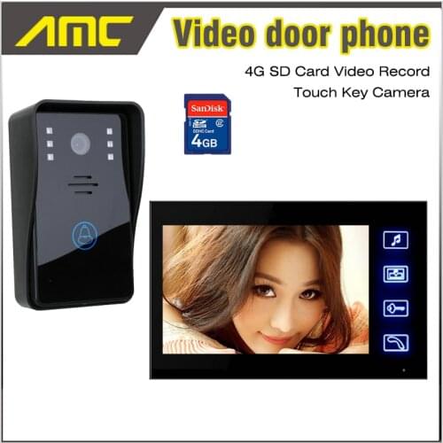 7 Inch LCD Screen Video Door Phone Doorbell Intercom Video Record Night Vision Door Camera 4G Card recording Video intercom