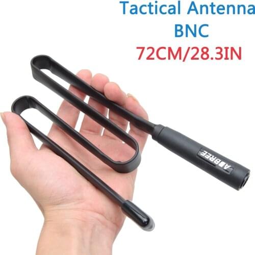 ABBREE 72CM BNC Dual Band 144/430Mhz Foldable CS Tactical Antenna For ICOM IC-V8 Kenwood Vertex Walkie Talkie