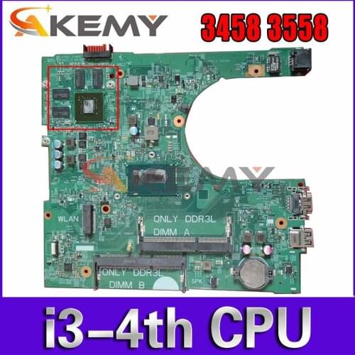 Akemy I3-4005U 920M 2GB FOR Dell Inspiron 3458 3558 Laptop Motherboard 14216-1 CN-0CT7C8 CT7C8 PWB:1XVKN Mainboard 100%Tested