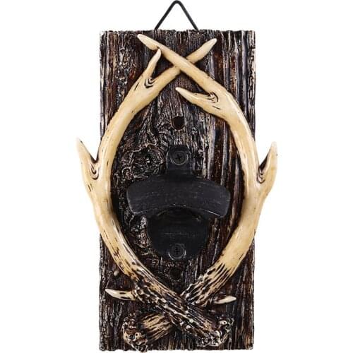AMERICAN VINTAGE ANTLER BOTTLE OPENER BAR DECORATIONS RESIN BEER BOTTLE OPENER HOME DECORATION GIFT ORNAMENTS BAR WALL DECOR