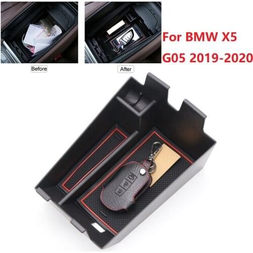 Car Storage Box Phone Holder Organizer Stowing Tidying For BMW X5 G05 2019-2020 With Non-slip Mat Styling Mouding