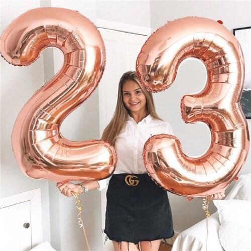 Big Gold Sliver Rose Gold Number Balloon Birthday Wedding Party Decorations Foil Balloons Kid Boy Toy Baby Shower Ballon Chiffre