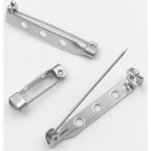 10Pcs/lot Stainless Steel Brooch Pins Findings with Safety Clasps Brooch Base Back Bar Pins For Craft Jewelry Making Accessories