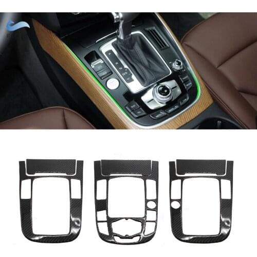 For Audi A4L A5 2009 2010 2011 2012 2013 2014 2015 2016/ Q5 2010 - 2018 Carbon Fiber Center Console Gear Shift Panel Cover Trim