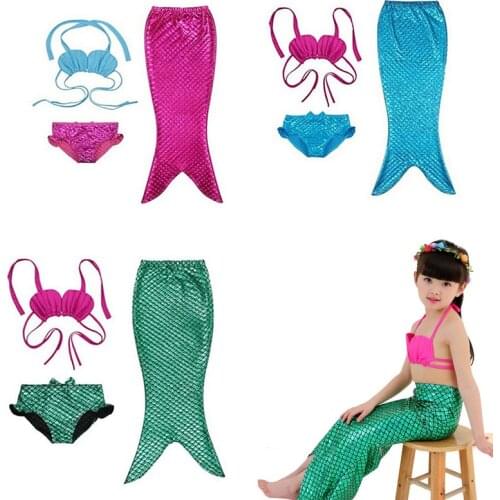 Summer Mermaid Cosplay Mermaid Tails Costume Kid Swimwear Baby Girl Children Bathing Swimsuit Cosplay Bikini Fancy Dress 3-12Y