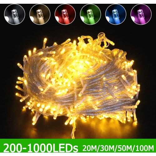 20-100M LED String Lights 220V Fairy Lights Garden Wedding Decoration Garland Christmas Lights Waterproof Room Holiday Lighting