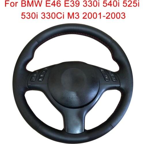 Customized DIY Car Steering Wheel Cover For BMW E46 E39 330i 540i 525i 530i 330Ci M3 2001-2014 Leather Braid For Steering Wheel