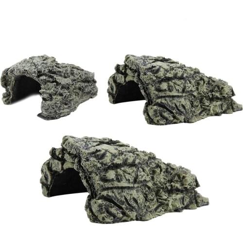 Artificial Resin Aquarium Turtle Reptile Hiding Habitat Terrarium Aquarium Landscaping Fish Hiding Cave Decoration Ornament