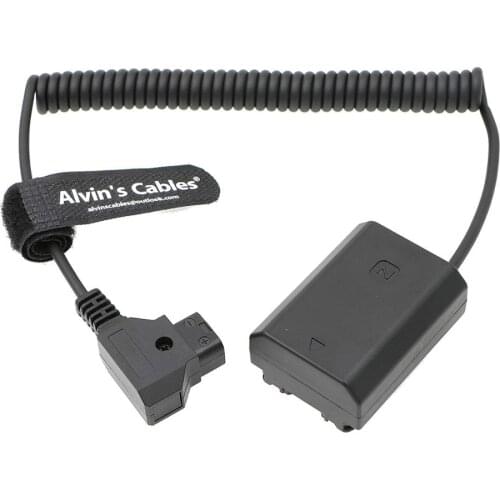 Alvins Cables NP FZ100 Dummy Battery to D tap Coiled Power Cable for Sony A7III A7RIII A7SIII A9 Camera