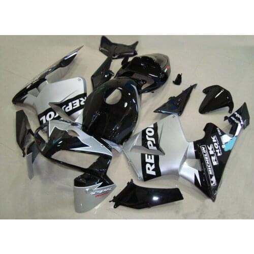 Motorcycle Fairing kit for HONDA CBR600RR F5 05 06 CBR 600RR 2005 2006 cbr600rr ABS Silver black Fairings set+7gifts HJ07