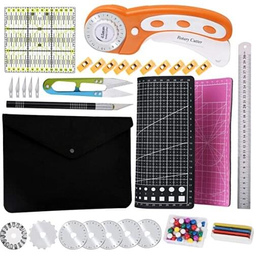 LMDZ 45mm Rotary Cutter Set Blades Fabric Circular Quilting Cutting Patchwork Leather craft Cloth Cutting Sewing PinsTool