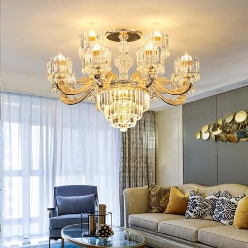 New European Style Living Room Decoration Chandelier Simple Light Luxury Atmosphere Home Bedroom Crystal Chandelier
