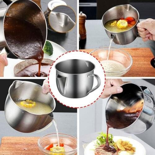 Multifunction Steel Gravy Oil Soup Fat Separator Artifact Kitchen Cooking Soup Strainer Grease Oiler W5D7